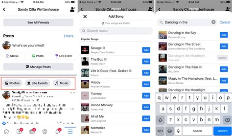 how to add music to fb profile